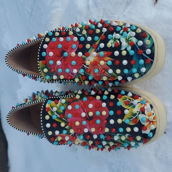 Christian Louboutin Roller Boat Leather Low Trainers Size 8 - Picture 13 of 16